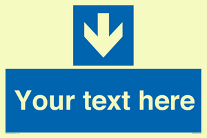 Custom Mandatory directional sign, blue arrow down